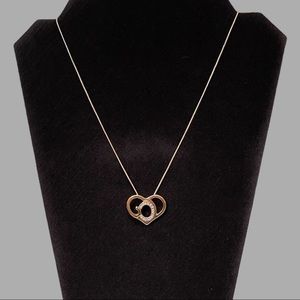 Silver tone and Gold Tone God Necklace with Rhinestones 18” Length